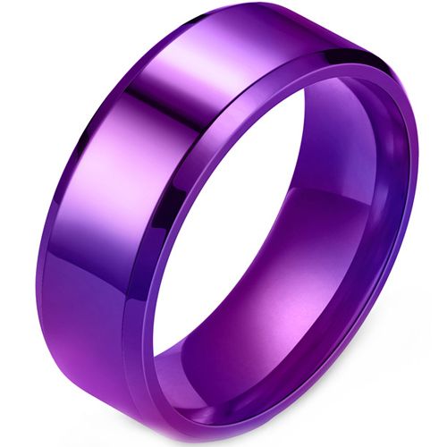 **COI Purple Titanium Beveled Edges Ring-8733
