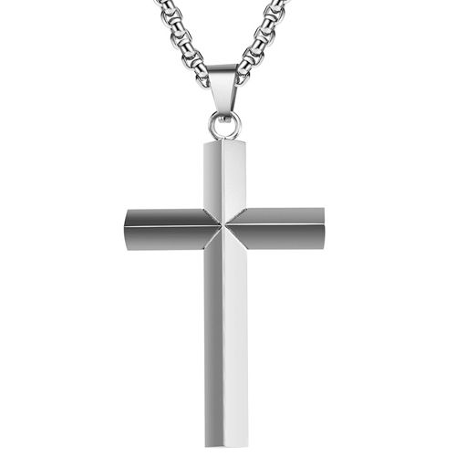 **COI Titanium Black/Gold Tone/Silver Cross Pendant-8930AA