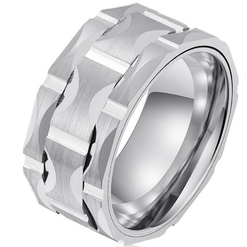 **COI Tungsten Carbide Tire Tread Brick Pattern Ring-9026AA