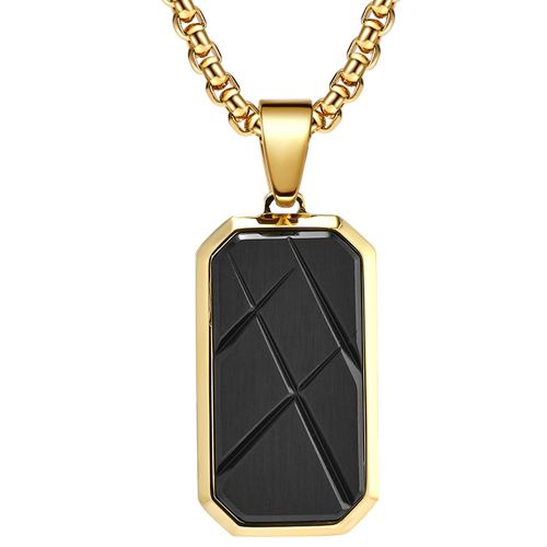 COI Titanium Black Gold Tone/Silver Pendant-9068AA