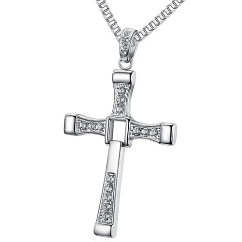 **COI Titanium Cross Pendant With Cubic Zirconia-9096AA