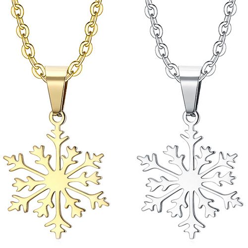**COI Titanium Gold Tone/Silver Snowflake Pendant-9219AA