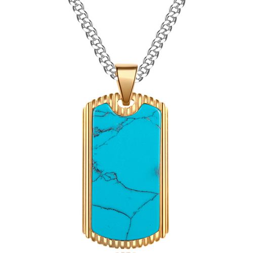 **COI Gold Tone Titanium Turquoise Pendant-9273AA