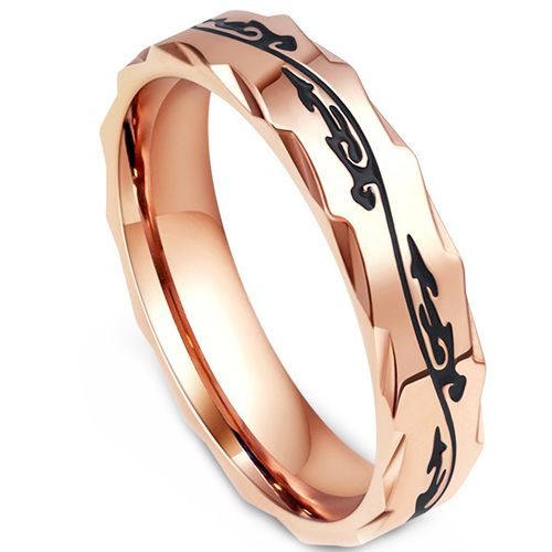 **COI Titanium Rose/Silver Black Celtic Ring-9315AA