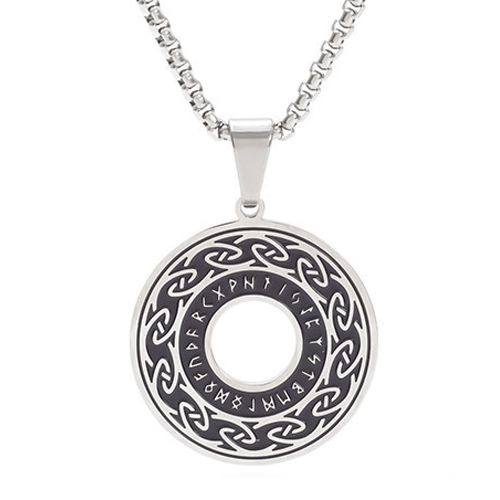 **COI Titanium Black Silver Viking Celtic Pendant-9663AA