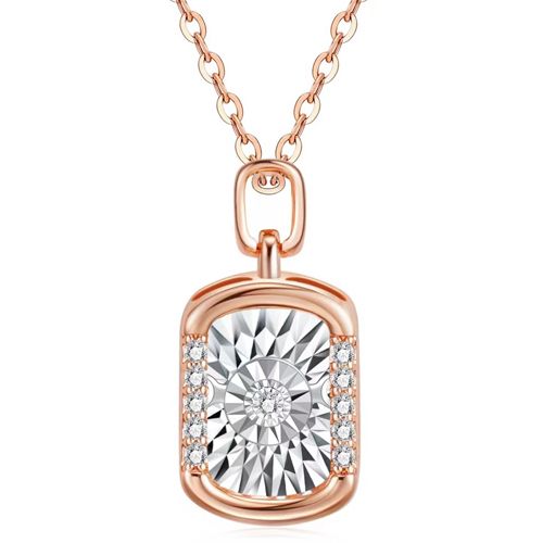 **COI Rose Titanium Necklace With Cubic Zirconia(Length: 17.7 inches)-9701AA