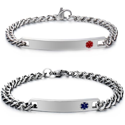 **COI Titanium Medical Alert Bracelet With Steel Clasp-9791AA