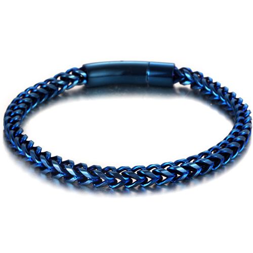 **COI Titanium Black/Blue Bracelet With Steel Clasp(Length: 8.66 inches)-9830AA