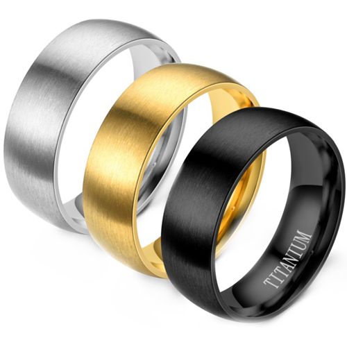 *COI Titanium Black/Gold Tone/Silver Dome Court Ring - JT006