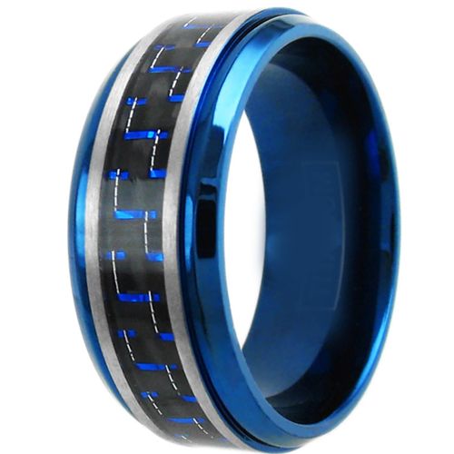 COI Tungsten Carbide Step Edges Ring With Carbon Fiber-TG5149