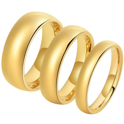 COI Gold Tone Tungsten Carbide Dome Court Ring-TG3444AA