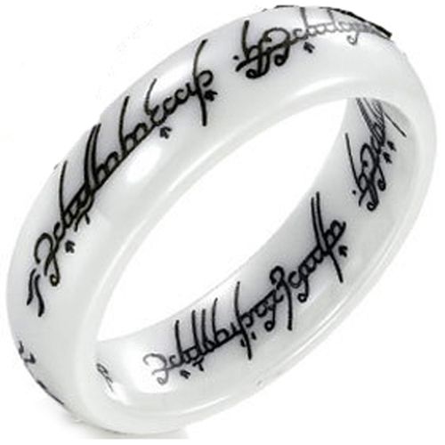 COI White Ceramic Lord The Rings Ring Power Dome Court Ring-TG2755