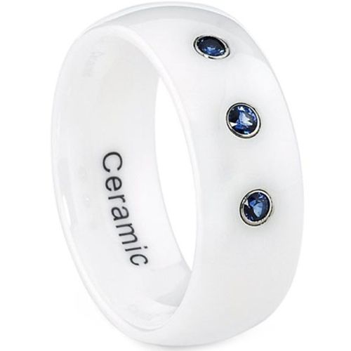 COI Ceramic Ring With Created Blue Sapphire - TG3668(Size:#US6)