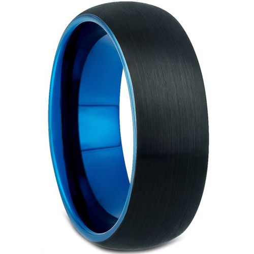 *COI Titanium Black Blue Dome Court Ring-3911