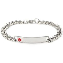 ***COI Titanium Medical Alert Bracelet With Steel Clasp(Length: 8.27 inches)-00010AA