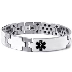 ***COI Titanium Medical Alert Bracelet With Steel Clasp(Length: 8.27 inches)-00034AA