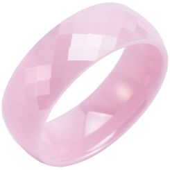 ***COI Pink Ceramic Faceted Ring-00062AA