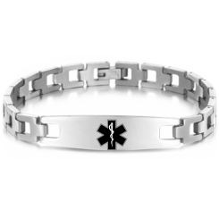 ***COI Titanium Medical Alert Bracelet With Steel Clasp(Length: 8.07 inches)-00077AA