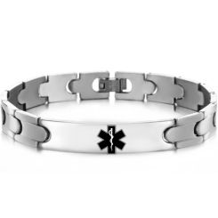 ***COI Titanium Medical Alert Bracelet With Steel Clasp(Length: 8.66 inches)-00079AA