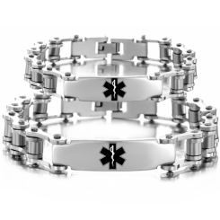 ***COI Titanium Medical Alert Bracelet With Steel Clasp(Length: 8.27 inches)-00080AA