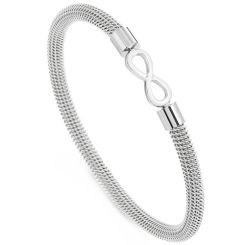 ***COI Titanium Black/Gold Tone/Silver Infinity Bracelet With Steel Clasp(Length: 7.68 inches)-00164AA
