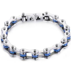 ***COI Titanium Blue Cubic Zirconia Bracelet With Steel Clasp(Length: 8.27 inches)-00240AA