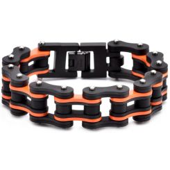 ***COI Black Titanium Orange Ceramic Bracelet With Steel Clasp(Length: 8.46 inches)-00245AA