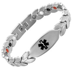 ***COI Titanium Medical Alert Bracelet With Steel Clasp(Length: 8.66 inches)-00260AA