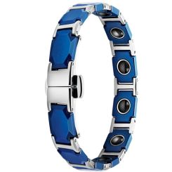 ***COI Titanium Blue Ceramic Bracelet With Steel Clasp(Length: 7.87 inches)-00263AA