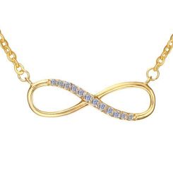 ***COI Gold Tone Titanium Infinity Necklace(Length: 19.68 inches)-00305AA