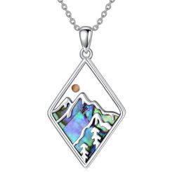 ***COI Titanium Mountain Pendant With Abalone Shell-00323AA