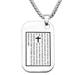 ***COI Titanium Cross Prayer Tag Pendant-00333AA