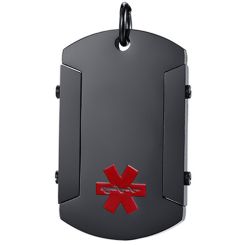 ***COI Black Titanium Medical Alert Pendant-00351AA