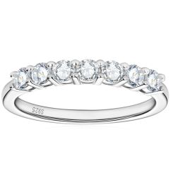 ***COI Sterling Silver 925 Seven Stones Ring With Moissanite-00369AA