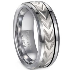 ***COI Tungsten Carbide Double Grooves Spinning Ring-00375AA