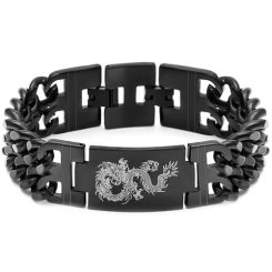 ***COI Black Titanium Dragon Bracelet With Steel Clasp(Length: 8.27 inches)-00431AA