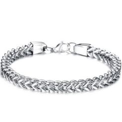 ***COI Titanium Black/Gold Tone/Silver Bracelet With Steel Clasp(Length: 9.45 inches)-00439AA