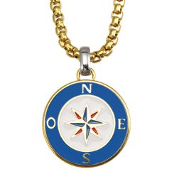 ***COI Titanium Gold Tone Silver Star Necklace(Length: 23.62 inches)-00471AA