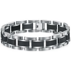 ***COI Titanium Carbon Fiber Bracelet With Steel Clasp(Length: 8.27 inches)-00493AA
