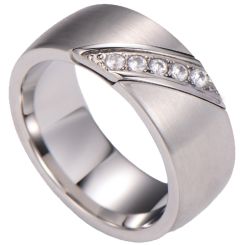 ***COI Tungsten Carbide Ring With Cubic Zirconia-00497AA