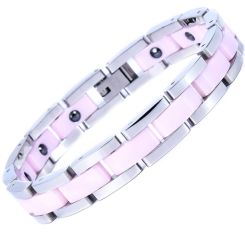 ***COI Titanium Ceramic Bracelet With Steel Clasp(Length: 8.27 inches)-00502AA