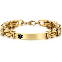***COI Gold Tone Titanium Medial Alert Bracelet With Steel Clasp(Length: 8.66 inches)-00580AA