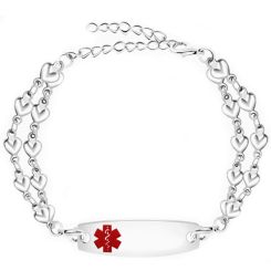 ***COI Titanium Medical Alert Bracelet With Steel Clasp(Length: 8.27 inches)-00640AA
