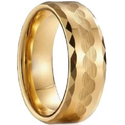 ***COI Gold Tone Titanium Faceted Ring-00650AA
