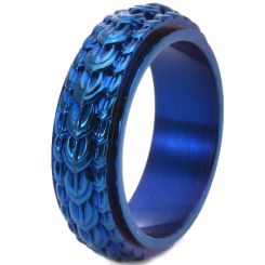 ***COI Titanium Black/Gold Tone/Blue/Silver Ring-00667AA