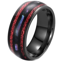 ***COI Black Titanium Meteorite Dome Court Ring-00716AA