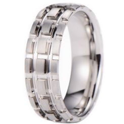 ***COI Tungsten Carbide Tire Tread Grooves Ring-00732AA