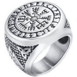***COI Titanium Black Silver Trinity Knots Celtic Ring-00751AA