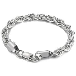 ***COI Titanium Black/Gold Tone/Silver Bracelet With Steel Clasp(Length: 8.66 inches)-00753AA