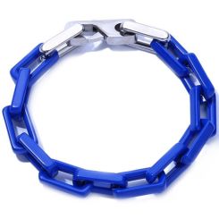 ***COI Titanium Blue Ceramic Bracelet With Steel Clasp(Length: 8.46 inches)-00754AA